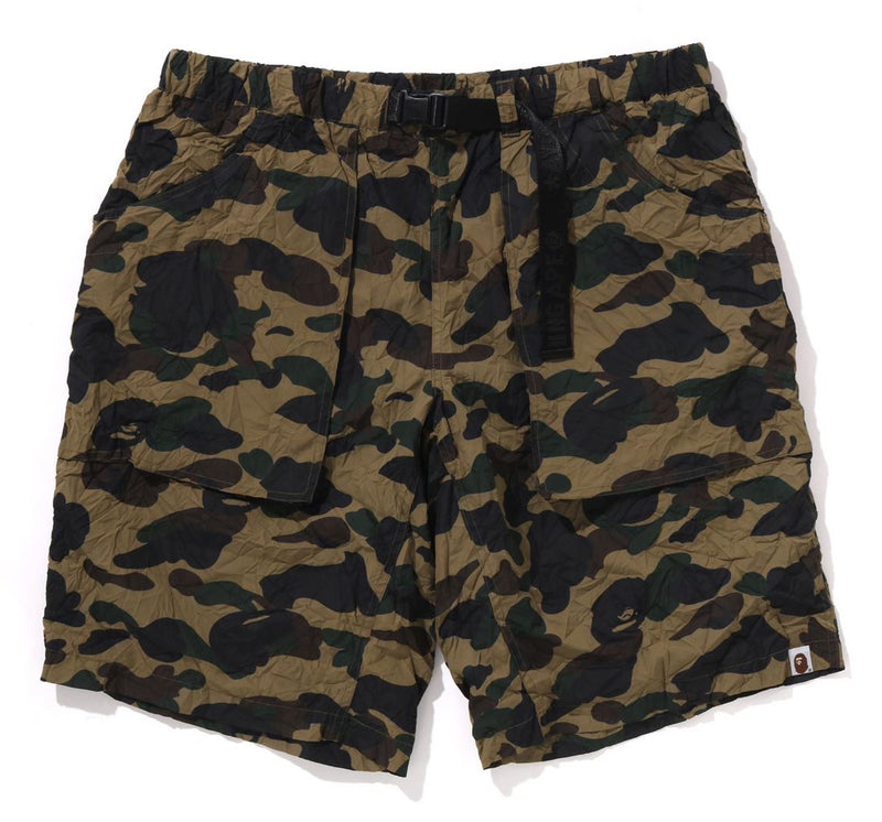 A BATHING APE CRINKLE EFFECT 1ST CAMO REGULAR FIT CLIMBING SHORTS