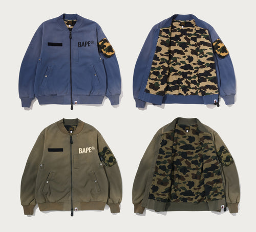 A BATHING APE BAPE SWEAT BOMBER JACKET