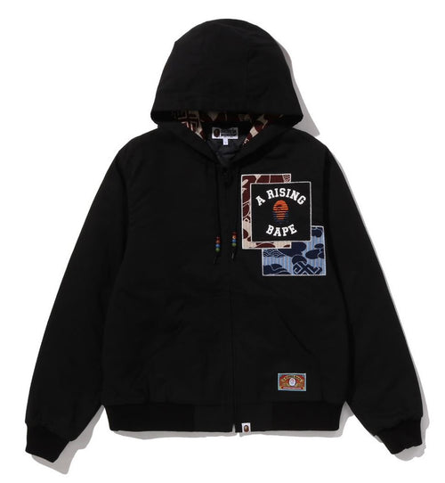 A BATHING APE A RISING BAPE PATCHWORK HOODIE WORK JACKET