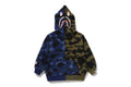 A BATHING APE BAPE KIDS SPLIT CAMO SHARK RELAXED FIT PULLOVER HOODIE