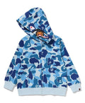 A BATHING APE BAPE KIDS ABC CAMO MILO SHARK ZIP HOODIE