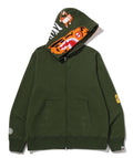 A BATHING APE TIGER FULL ZIP HOODIE