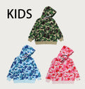 A BATHING APE BAPE KIDS ABC CAMO SHARK ZIP HOODIE