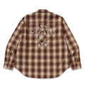 A BATHING APE OMNRE CHECK COLLEGE RELAXED FIT SHIRT