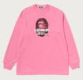 A BATHING APE SPRAY APE HEAD RELAXED FIT LS TEE
