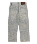 A BATHING APE LINE CAMO JACQUARD RELAXED FIT DENIM PANTS