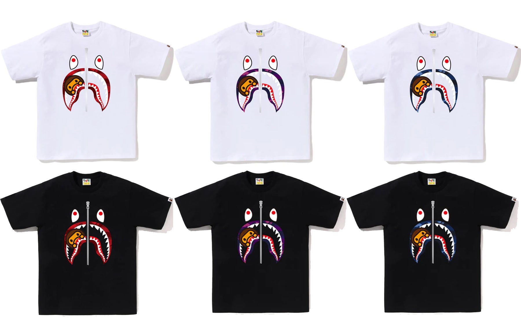Bape wgm shark sales tee