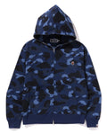 A BATHING APE ONE POINT COLOR CAMO CROPPED FULL ZIP HOODIE