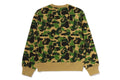A BATHING APE Ladies' ABC CAMO COLLEGE CREWNECK SWEAT SHIRT