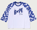 A BATHING APE STA PATTERN BAPE STA RAGLAN CROPPED FIT L/S TEE