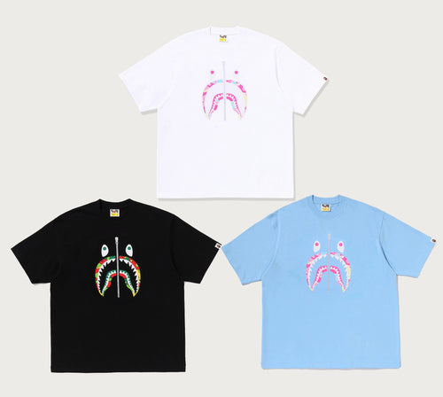 A BATHING APE STA CAMO SHARK FACE RELAXED FIT TEE