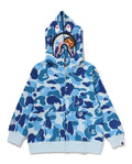 A BATHING APE BAPE KIDS ABC CAMO MILO SHARK ZIP HOODIE