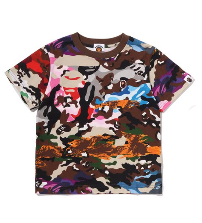 A BATHING APE BAPE KIDS HYBRID CAMO ONE POINT TEE