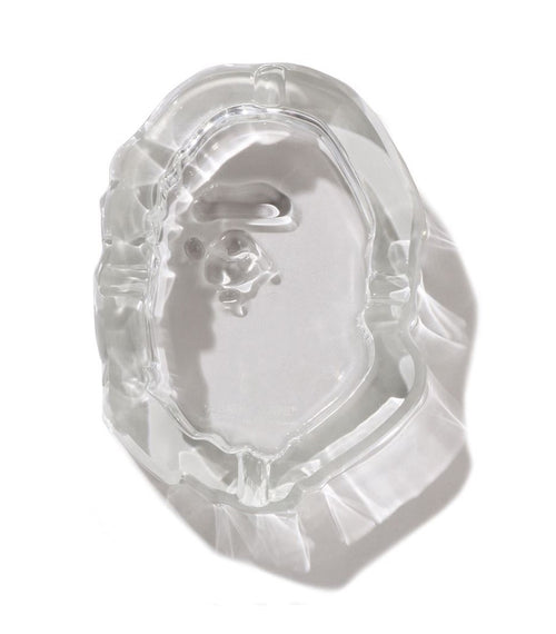 A BATHING APE APE HEAD GLASS ASHTRAY