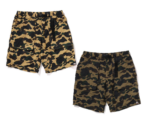 A BATHING APE CRINKLE EFFECT 1ST CAMO REGULAR FIT CLIMBING SHORTS
