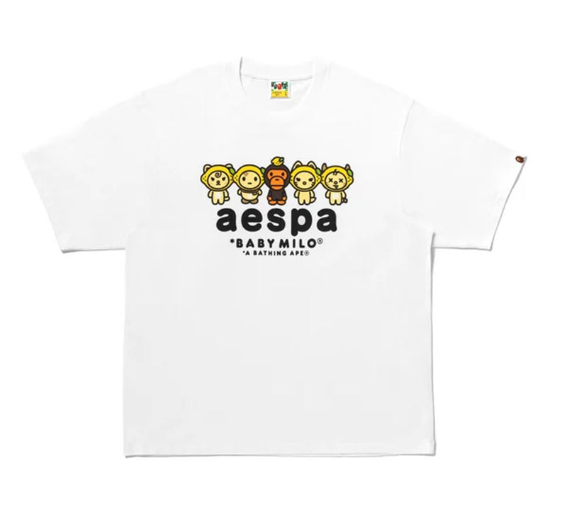 A BATHING APE BAPE x AESPA BABY MILO LEMONADE RELAXED FIT TEE