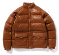 A BATHING APE LEATHER CLASSIC DOWN JACKET