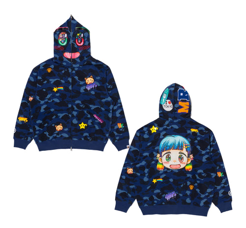 A BATHING APE BAPE x MR. COLOR CAMO RELAXED FIT ZIP HOODIE