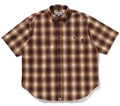 A BATHING APE OMBRE CHECK RELAXED FIT SS SHIRT