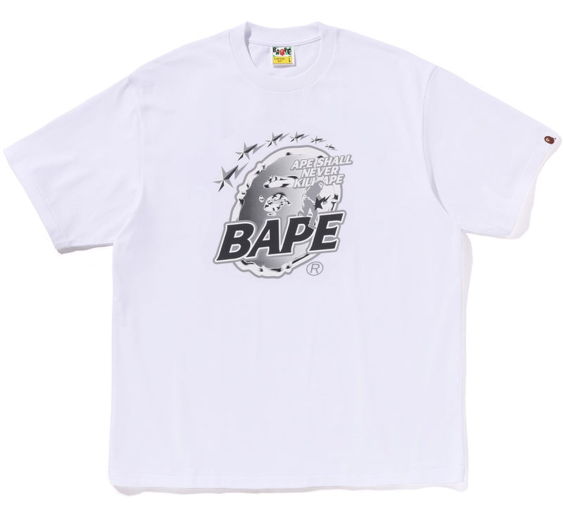A BATHING APE METAL APE HEAD RELAXED FIT TEE