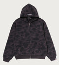 A BATHING APE COLOR CAMO HEAVY WASHED CROPPED FIT ZIP HOODIE