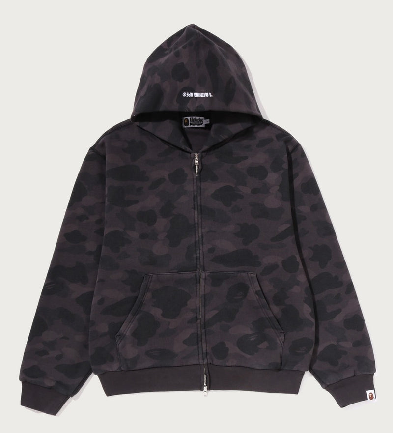 A BATHING APE COLOR CAMO HEAVY WASHED CROPPED FIT ZIP HOODIE