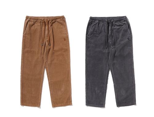A BATHING APE ONE POINT HEAVY WASHED CORDUROY RELAXED FIT EASY PANTS