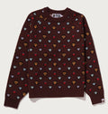 A BATHING APE Ladies' MILOGRAM SWEETS PATTERN OVERSIZED SWEATER