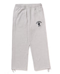A BATHING APE COLLEGE OVERSIZED FIT WIDE LEG SWEAT PANTS