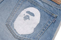 A BATHING APE APE HEAD DENIM PANTS ( Light Indigo ) - happyjagabee store