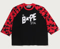 A BATHING APE STA PATTERN BAPE STA RAGLAN CROPPED FIT L/S TEE