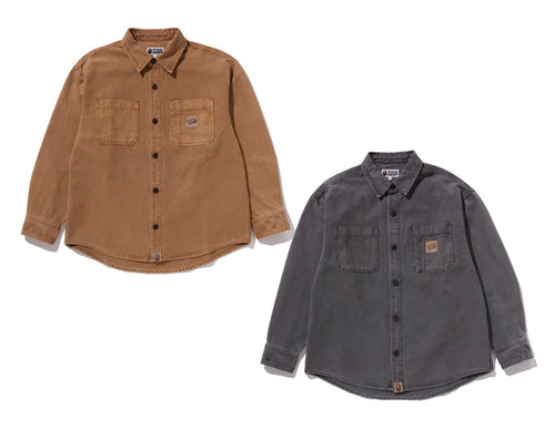 A BATHING APE GARMENT DYE WORK L/S SHIRT