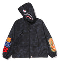 A BATHING APE COLOR CAMO REFLECTIVE RIPSTOP SHARK FULL ZIP JACKET