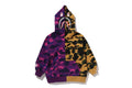 A BATHING APE BAPE KIDS SPLIT CAMO SHARK RELAXED FIT PULLOVER HOODIE