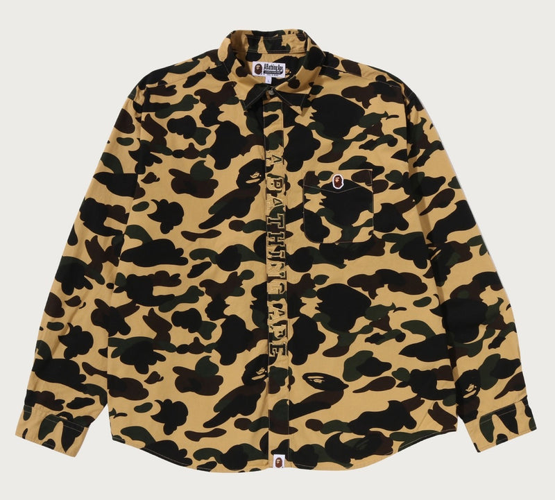A BATHING APE 1ST CAMO ONE POINT RELAXED FIT LS SHIRT