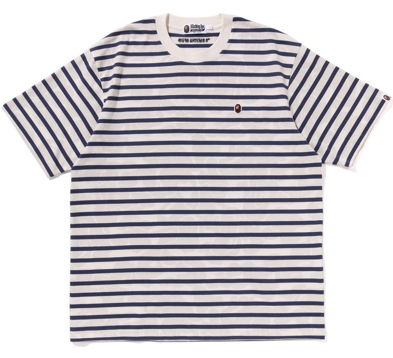 A BATHING APE SOLID CAMO STRIPE ONE POINT RELAXED FIT TEE