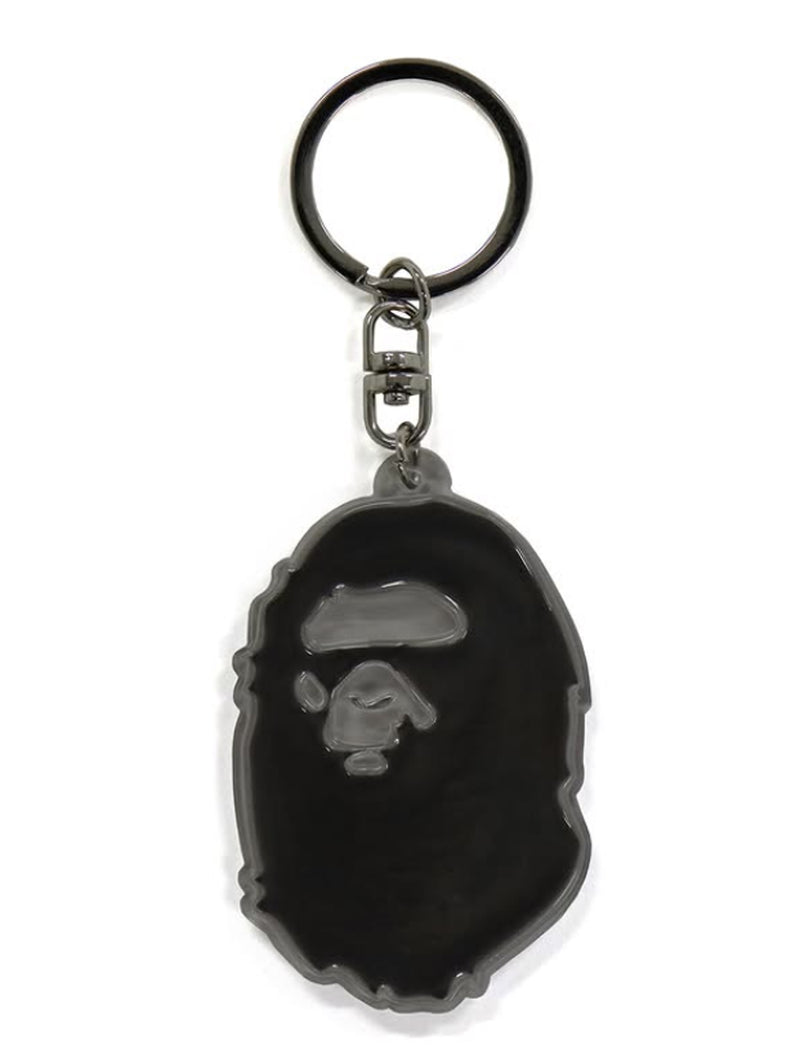 A BATHING APE APE HEAD REFLECTIVE KEYCHAIN