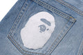 A BATHING APE APE HEAD DENIM PANTS ( Light Indigo ) - happyjagabee store