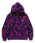 A BATHING APE ONE POINT COLOR CAMO CROPPED FULL ZIP HOODIE