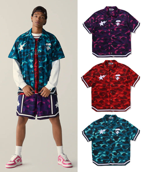 A BATHING APE COLOR CAMO WARM UP SS SHIRT
