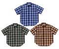 A BATHING APE OMBRE CHECK RELAXED FIT SS SHIRT
