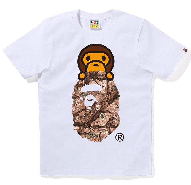 A BATHING APE Ladies' TREE EDGE CAMO MILO ON APE HEAD TEE