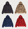 A BATHING APE COLOR CAMO HEAVY WASHED CROPPED FIT ZIP HOODIE