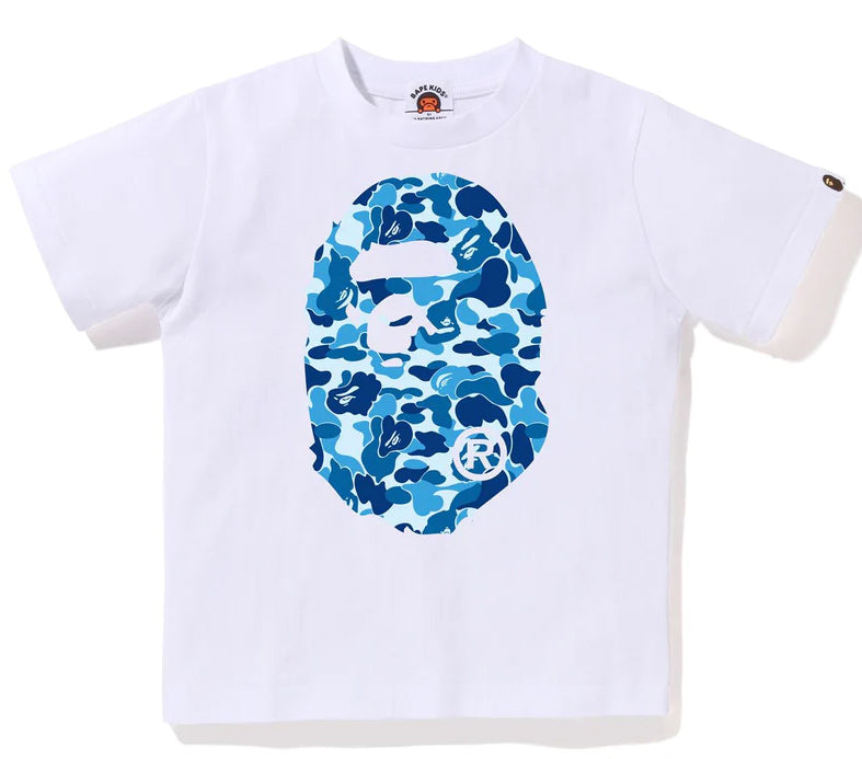 A BATHING APE BAPE KIDS ABC CAMO BIG APE HEAD TEE
