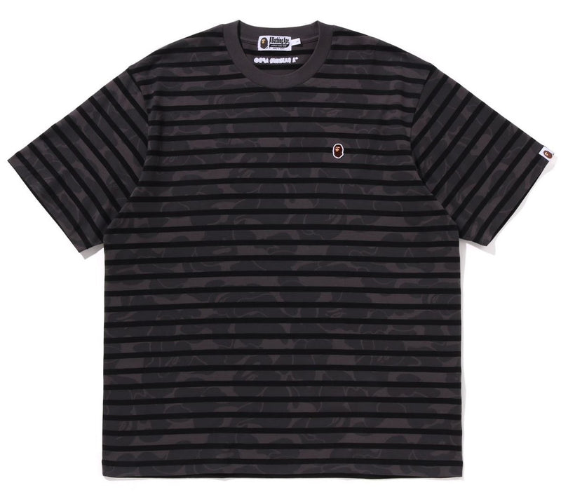 A BATHING APE SOLID CAMO STRIPE ONE POINT RELAXED FIT TEE