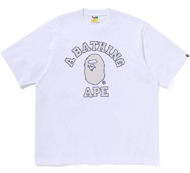 A BATHING APE HAND DRAW OUTLINE COLLEGE RELAXED FIT TEE