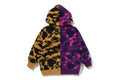 A BATHING APE BAPE KIDS SPLIT CAMO SHARK RELAXED FIT PULLOVER HOODIE