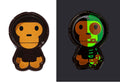 A BATHING APE BABY MILO SKULL GLOW IN THE DARK TRAY