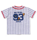 A BATHING APE BAPE KIDS ALL BABY MILO STRIPE MILO BASEBALL SHIRT