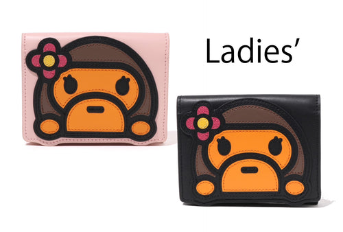 A BATHING APE Ladies' BABY MILO LEATHER WALLET